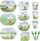 150pcs Bear Baby Shower Table Decorations Plates Napkins (Boys)